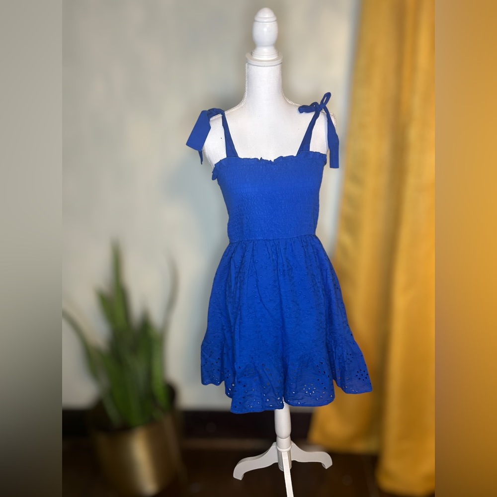 Blue Rain Cobalt Blue Dress with Shoulder Ties‎ Sz. Med